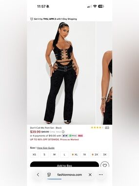 Fashion Nova Don’t Call Me Pant Set - Black